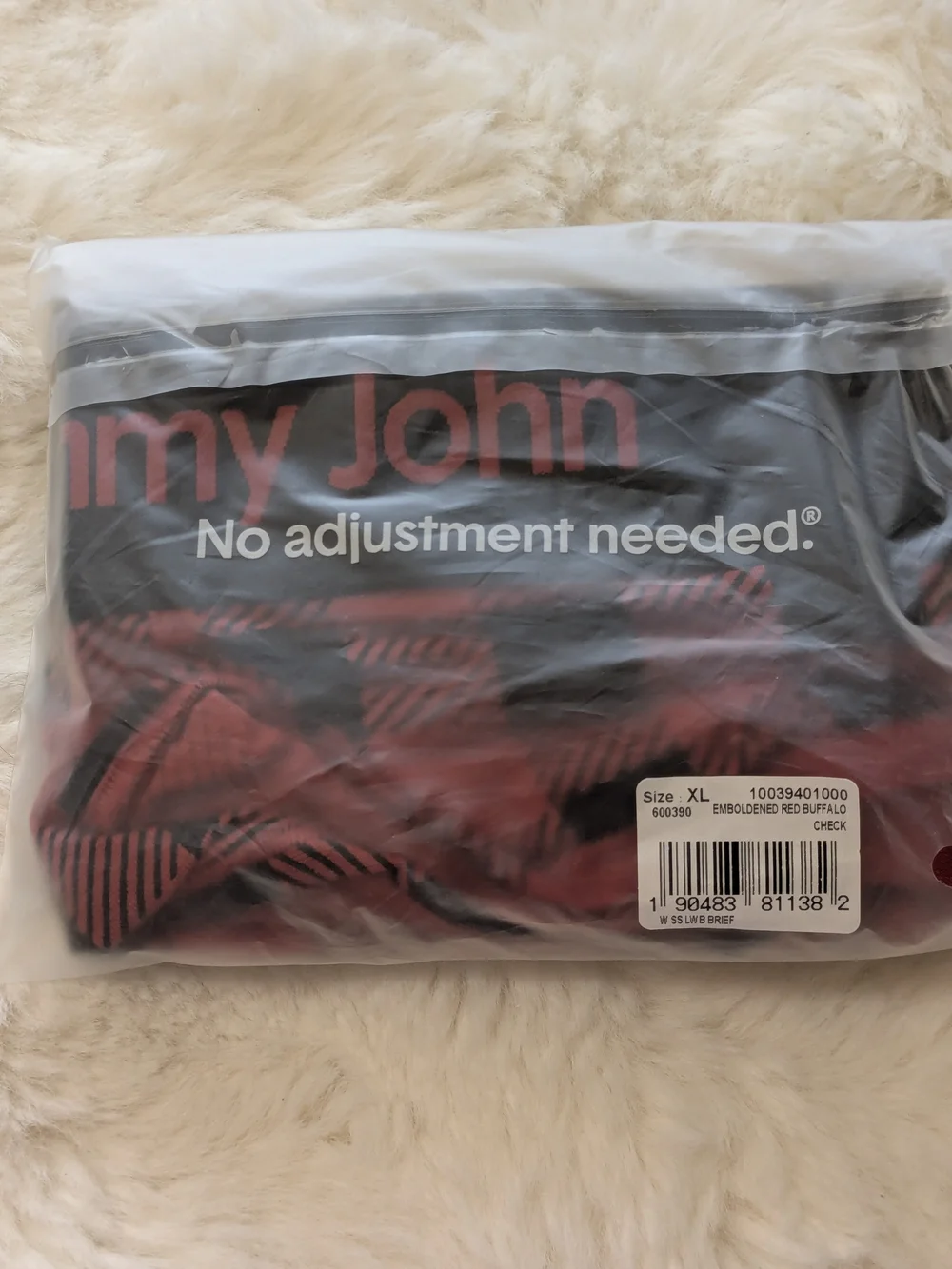 Tommy John Emboldened Red Buffalo Check Second Skin Low Rise Brief XL NIP